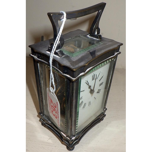 263 - A plated carriage clock AF