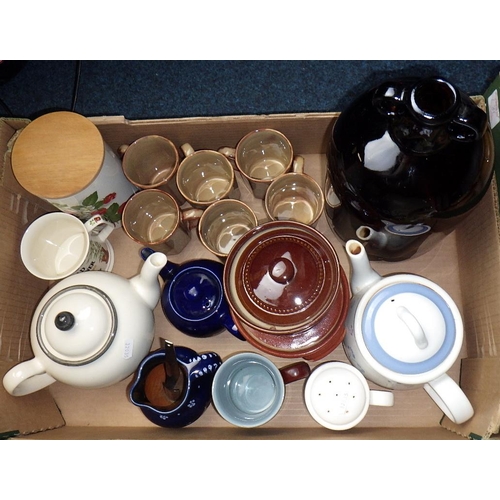 286 - A large qty of misc ceramics, stone are jars, stool , wicker basket etc (qty)