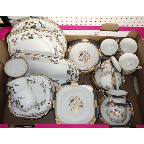 372 - Two boxes of misc ceramics to inc Crown Ducal table ware, Tuscan tea ware etc (2)