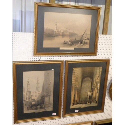 373 - Three David Roberts framed prints (3)