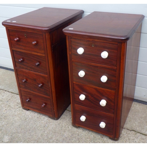 765 - Two mahogany pedestals, 42cm wide