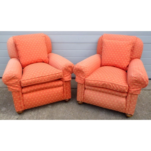 787 - A pair of 1930's upholstered easy chairs