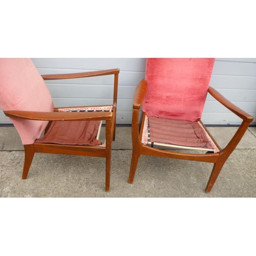 806 - A pair of Parker Knoll easy chair frames