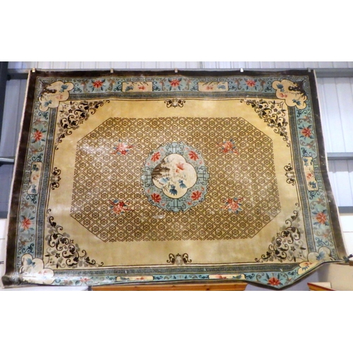 853 - A large Chinese silk carpet 9ft x 12ft