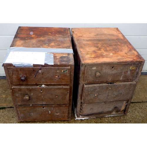 883 - Two chests containing furniture handles, restoration accessories etc