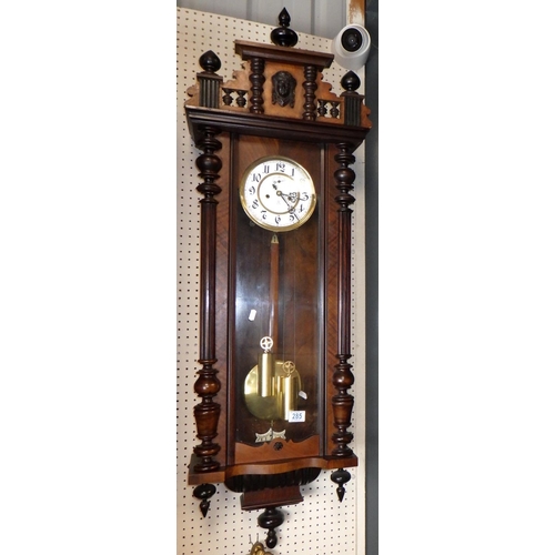 32322 A Gustav Becker Vienna double weight striking wall clock,
