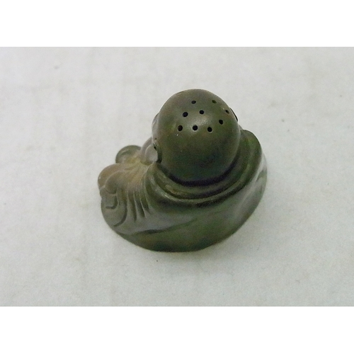 16 - A Chinese white metal Buddha pepper pot, 45mm tall; other white metal incl Indo-Persian interest, et... 
