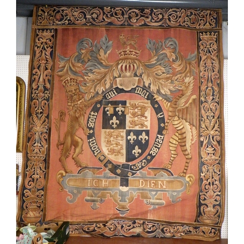 A large modern painted Royal coat of arms wall hanging