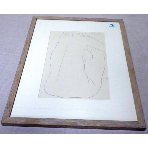 76 - William Turnbull, pencil sketch. Framed, 34x24cm.
Artists resale rights may apply to this lot