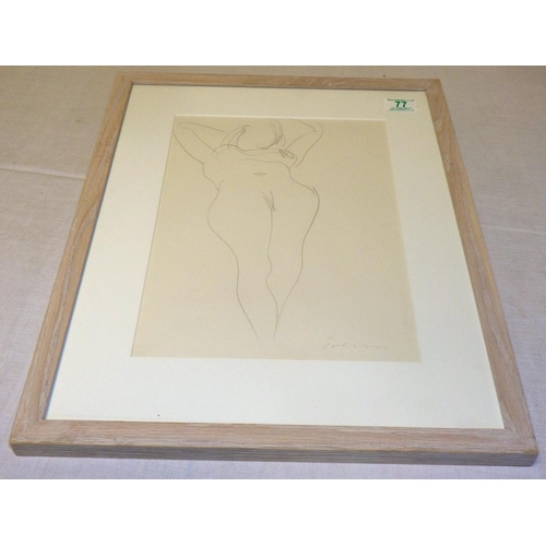 77 - William Turnbull, pencil sketch. Framed, 33.5x24cm.
Artists resale rights may apply to this lot