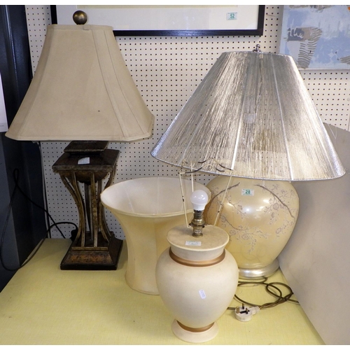 28 - Three table lamps