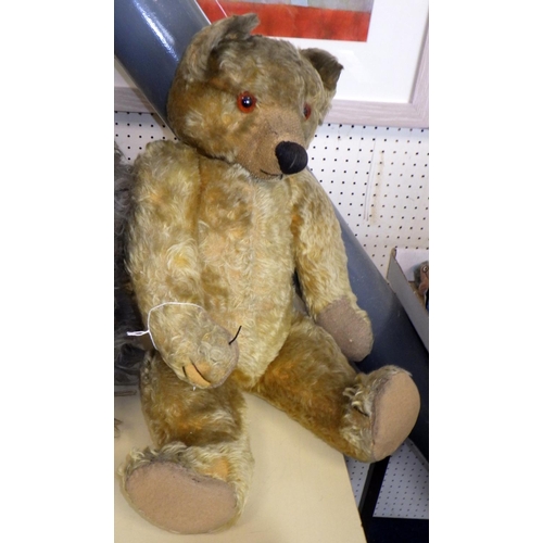 43 - A Large Chad Valley vintage jointed bear together with a small jointed bear and a Dulux advertising ... 