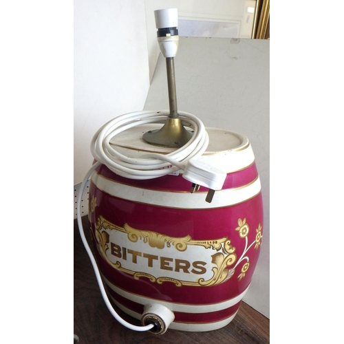 76 - A converted Bitters ceramic spirit barrel