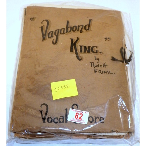 82 - A Scarborough open air theartre interest Vagabond King Vocal score and related ephemera