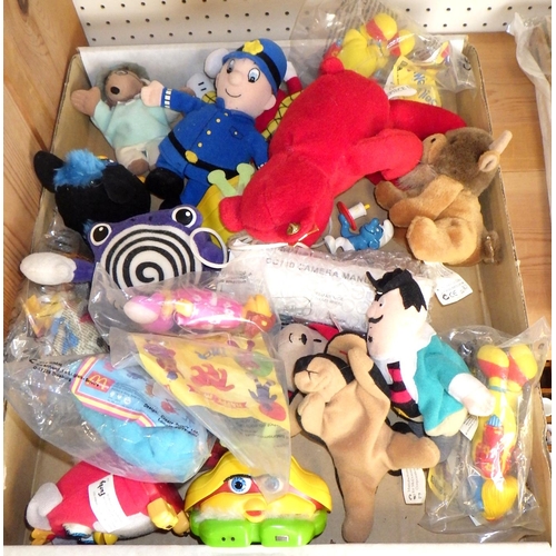 83 - A small group of soft toys to inc McDonalds, Furby etc