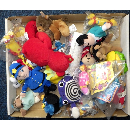 83 - A small group of soft toys to inc McDonalds, Furby etc