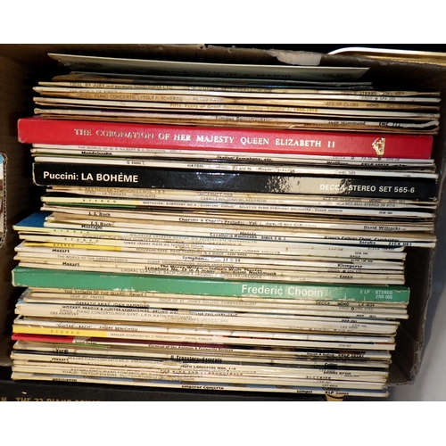 111 - A qty of misc Classical and easy listening Lps together with a small group of singles (3)