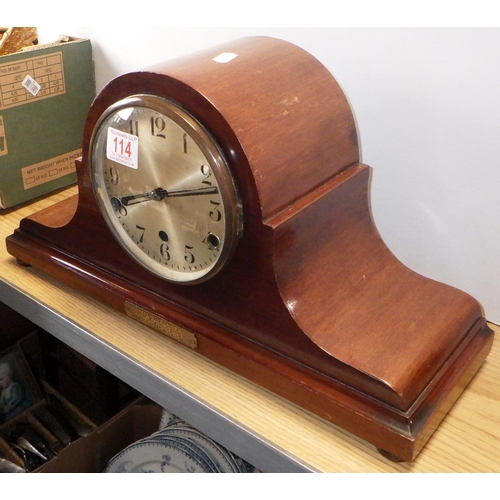 114 - A Westminster chime 8 day mantle clock af