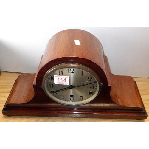 114 - A Westminster chime 8 day mantle clock af