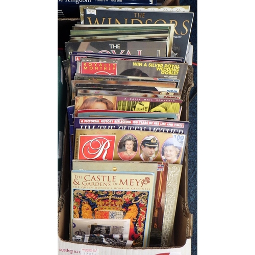 120 - Four boxes of mainly Royal interest books and magazines (4)