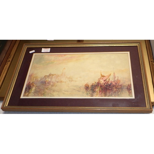 127 - A pair of York interest watercolours C J Norton together with an unsigned Venetian ? scene watercolo... 