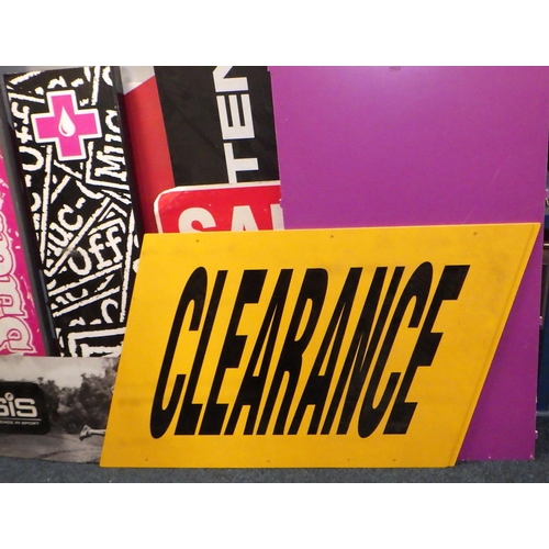 139 - A qty of misc sale, clearance shop signs