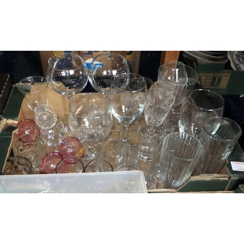 142 - Four boxes of misc glassware AF (4)