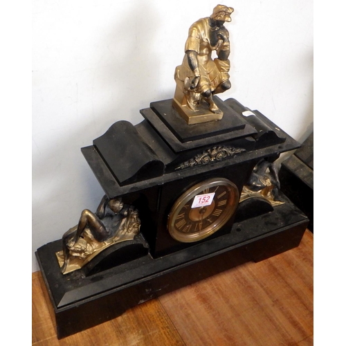 152 - A 19thC ormulo mounted mantle clock