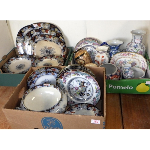 162 - Three boxes of misc Victorian and later tableware etc AF (3)