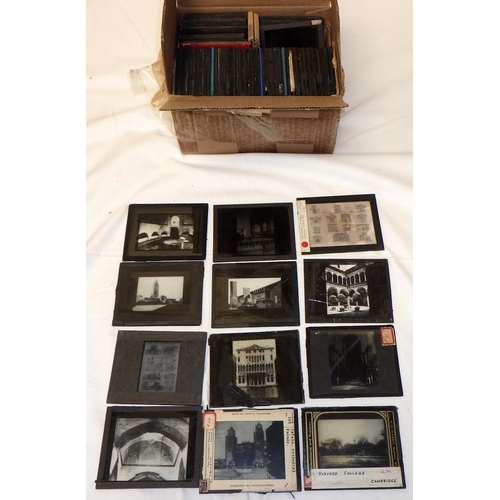 174 - A group of various glass lantern slides, cigarette cards etc