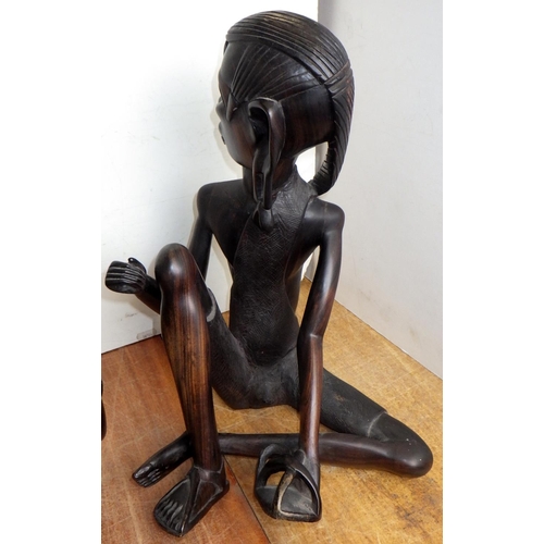 178 - Two carved hardwood African figures af