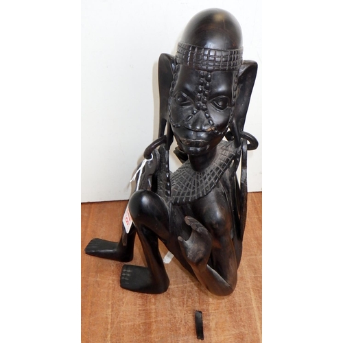 178 - Two carved hardwood African figures af