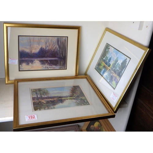 192 - James Hewitt (b. 1934): A group of three James Hewitt framed landscapes