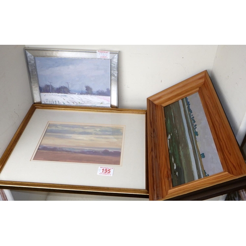 195 - James Hewitt (b. 1934): three James Hewitt framed landscapes (3)