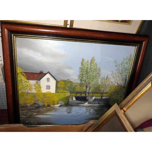 217 - A group of T Pegram framed landscapes and still life pictures