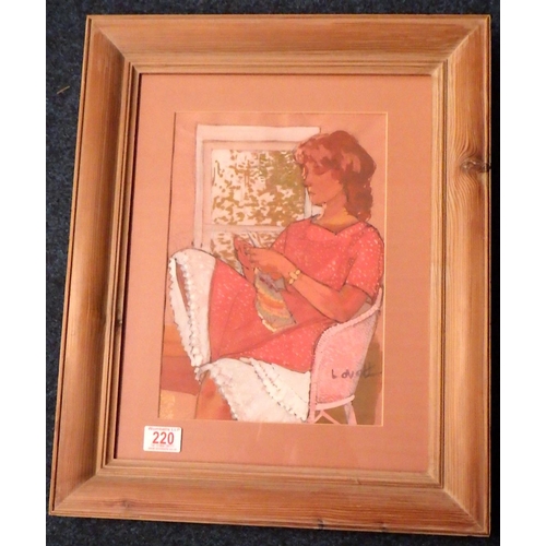 220 - A framed Lovett signed seated lady