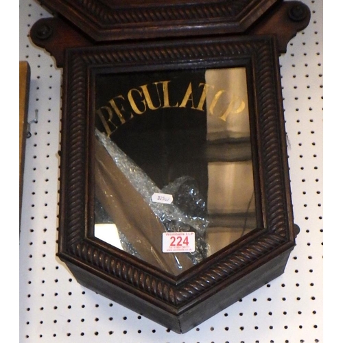 224 - A large American drop dial wall clock 85cm tall