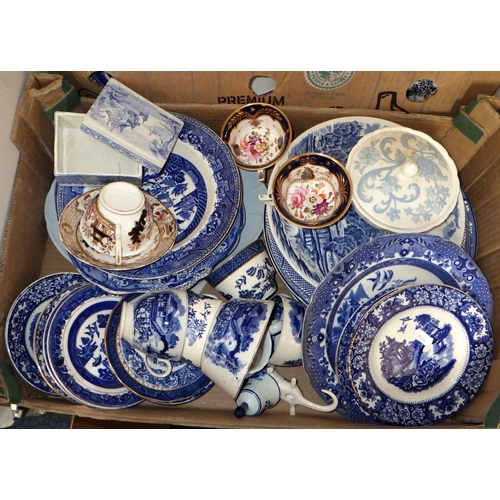 226 - A qty of misc blue & white plates etc (2)