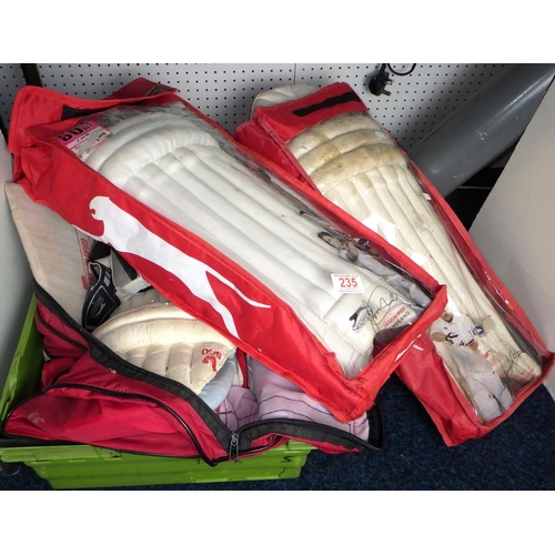 235 - A qty of cricket pads etc