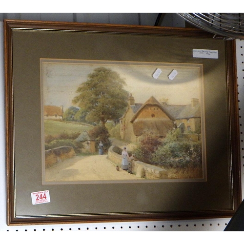 244 - William Edward Croxford: Devon Village scene