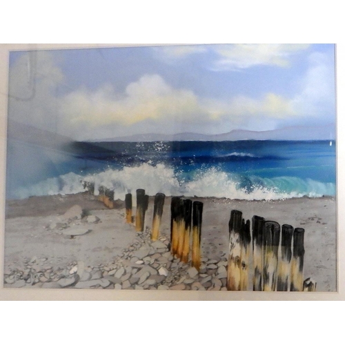 248 - A framed Georgina Crawford pastel 65 x 55cm inc frame, ex Leeds Central Library