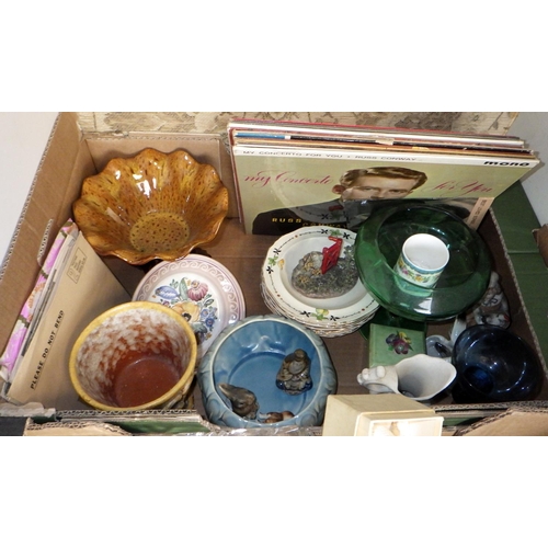 262 - Two boxes of misc collectable to inc glass ware, Yardley boxed doll etc