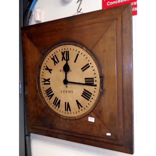 A large Potts Leeds mounted clock face with an electric motor 80 x 80cm, ex Leeds Central Library