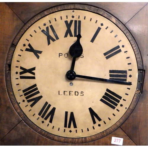 277 - A large Potts Leeds mounted clock face with an electric motor 80 x 80cm, ex Leeds Central Library