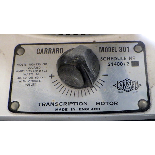 282 - A Garrard model 301 turntable, schedule No 51400/2, with original manual 
All electricals sold as se... 