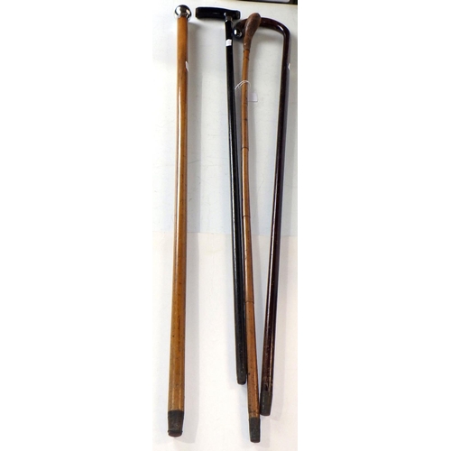 291 - Four 19thc and later misc walking sticks to inc a Sunday stick ? (4)