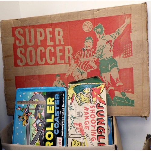 358 - A large vintage table top soccer game together with further games