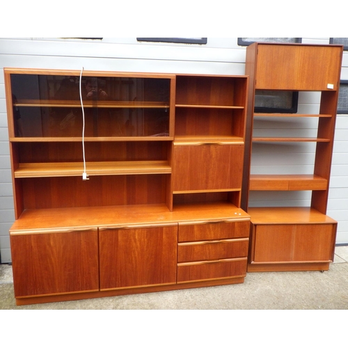 630 - A McIntosh teak side cabinet together with a narrow teak side unit (2)