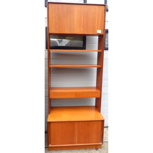 630 - A McIntosh teak side cabinet together with a narrow teak side unit (2)