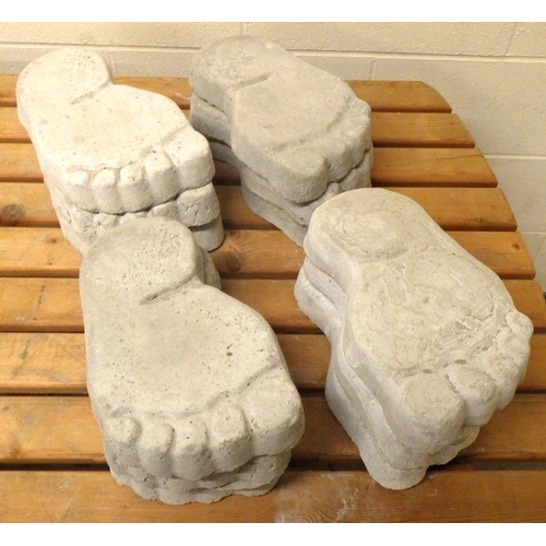 638 - Six pairs of concrete feet